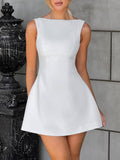 YAHUITE Backless Sleeveless Mini Dress