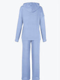 YAHUITE-YAHUITE Solid Knit Hoodie & Pants Set