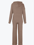 YAHUITE-YAHUITE Solid Knit Hoodie & Pants Set