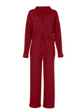 YAHUITE-YAHUITE Solid Knit Hoodie & Pants Set