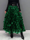 YAHUITE Elegant Dot Patchwork Tulle Skirt