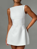 YAHUITE Backless Sleeveless Mini Dress