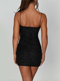 YAHUITE Strappy Sequin Mini Dress