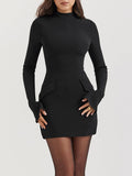 YAHUITE Black Mini Dress