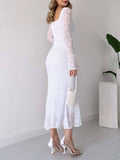 YAHUITE Lace Ruffle Dress