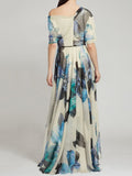 YAHUITE Lolita Swing Skirt Print Maxi Dress