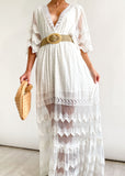 YAHUITE Panama Lace Maxi Dress