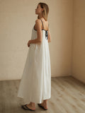 YAHUITE Minimalism Contrast Trim Long Dress