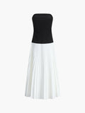 YAHUITE Sleeveless Pleated Long Dress