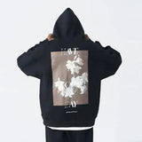 Yahuite Floral Graphic Hoodie with Inspirational Text