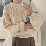 Christmas Gift New 2024 Autumn Winter Women Sweater One Size Knitted Oversize Wild Warm Fashionable Lady Pullovers Short Tops