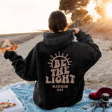 christian apparel Be the Light Hoodie Mahew 5:14 Sweatshirt Bible Drop-Shoulder Sleeve Sweater