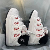 90s fashion men National Fashion Ins Hong Kong Style New Trendy Casual White Shoes Men's and Women's Campus Versatile Couple Lightweight Sports Skate Shoes