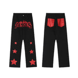 senior jeans New American Retro High Street Patch Embroidered Jeans Ins Street Vibe Style Hip Hop Fried Street Niche Pants