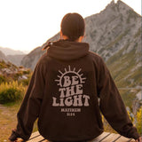 Yahuite christian apparel Be the Light Hoodie Mahew 5:14 Sweatshirt Bible Drop-Shoulder Sleeve Sweater