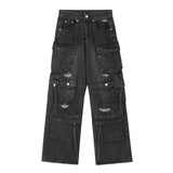 baggy New 2024 Punk Men's Jeans Overalls Youth Popular Straight Pants Supply