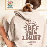 christian apparel Be the Light Hoodie Mahew 5:14 Sweatshirt Bible Drop-Shoulder Sleeve Sweater