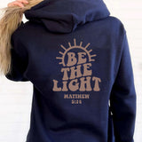 christian apparel Be the Light Hoodie Mahew 5:14 Sweatshirt Bible Drop-Shoulder Sleeve Sweater