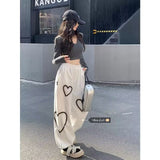 dti outfits Spring and Summer High Waist Sports Pants for Women 2024 New Loose Korean Style BF Lazy Casual Pants Small Ins Fashion