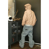 baggy jeans 2024 New Pu  Mid-Waist Loose Jeans Men's Embroidered Washed Drape Casual Wide-Leg Pants