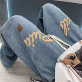 jeans Vintage Jeans American High Street Men's Ins Pu Handsome High Sense Vibe National Fashion Oversize Casual Pants