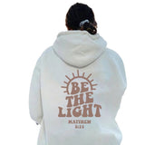 christian apparel Be the Light Hoodie Mahew 5:14 Sweatshirt Bible Drop-Shoulder Sleeve Sweater