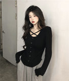 2000s fashion Hot Girl Long-Sleeved T-shirt Women's Spring and Autumn Slim Fit Undershirt Niche Chic Early Autumn Top Ins Fashion