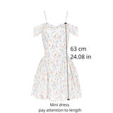 Yahuite Suninheart Fashion Summer Dresses 2024 Floral Print Short Party Dresses Off The Shoulder Tulle Dress A Line Women's Clothing