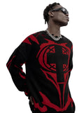 Yahuite Men's Sweater Winter Pullover Knitwear Oversized Gothic Long Sleeve Tops Korean Graphic Streetwear Y2k Vintage Jumper Clothing