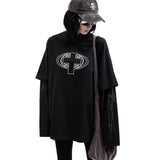 Yahuite Harajuku Oversized Streetwear Men's Tshirt SC Graphic Print Hip Hop Aesthetic Clothing Fake Two Pieces Long Sleeve Tops Goth Y2k