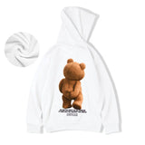 Yahuite Autumn Funny Kawaii Bear Graphic Printed Pullover Hoodies Men Hip Hop Streetwear Pocket Hooded Sweatshirts Y2K Vintage Hoodie