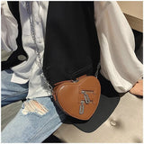 YAHUITE Gothic Heart Blade Zipper Chain Crossbody Bags for Women Girl Casual Shoulder Purses Handbags Techwear Summer Wallet Goth