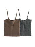 Yahuite Female Linen Blended Sling Irregular Casual Camisole Women Strap Design Solid Fashion 2024 Elegant Ladies Chic Slim Tank Tops