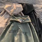 Yahuite Vintage Gothic Hooded Sweatshirt For Men Graphic Print Suede Hoodies Harajuku Couple Clothing Oversized Unisex Sweatshirts