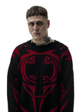 Yahuite Men's Sweater Winter Pullover Knitwear Oversized Gothic Long Sleeve Tops Korean Graphic Streetwear Y2k Vintage Jumper Clothing