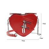 YAHUITE Gothic Heart Blade Zipper Chain Crossbody Bags for Women Girl Casual Shoulder Purses Handbags Techwear Summer Wallet Goth