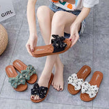 Yahuite 2024 Summer PVC Bow Women Sandals 3cm Thick Casual Shoes One line Elevated Flat Bottom Slippers