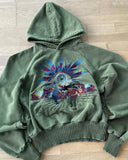 Yahuite Retro Abstract Streetwear Hoodie Y2K Hip Hop Graphic Green Oversized Hoodie Sweatshirt Women Men Harajuku Gothic Pullover Hoodie