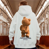 Yahuite Autumn Funny Kawaii Bear Graphic Printed Pullover Hoodies Men Hip Hop Streetwear Pocket Hooded Sweatshirts Y2K Vintage Hoodie