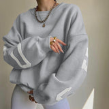 Black Friday Sales Y2k Women Clothing Sweatshirt Letter Printing No Hoodie Thickening Casual Long-Sleeved All-Match Autumn And Winter Pullover