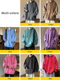 Yahuite Spring Autumn Washed Hoodies Men 360G Heavy Cotton High Street Vintage Oversized Sweatshirts Y2k Hoody Harajuku Tops