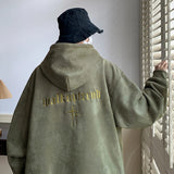 Yahuite 2023 Men's Streetwear Vintage Embroidered Suede Hooded Sweatshirt High Quality Hoodie Fashion Hip hop Unisex Pullover Y2k Clothe