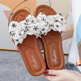 Yahuite 2024 Summer PVC Bow Women Sandals 3cm Thick Casual Shoes One line Elevated Flat Bottom Slippers