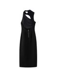 Yahuite  2024 Summer Black Long Dresses Women Sleeveless Cut Out Dress Woman Backless Sexy Dresses For Women Party Dresses