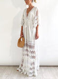 YAHUITE Panama Lace Maxi Dress