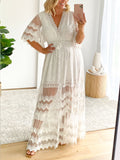 YAHUITE Panama Lace Maxi Dress