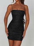 YAHUITE Strappy Sequin Mini Dress