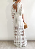 YAHUITE Panama Lace Maxi Dress