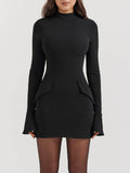 YAHUITE Black Mini Dress