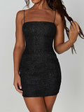 YAHUITE Strappy Sequin Mini Dress